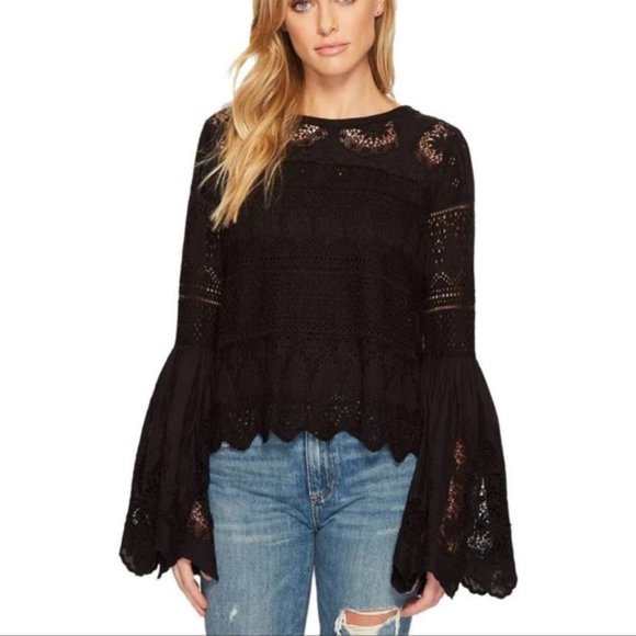 Free People "Once Upon A Time" Lace Sweater - Picture 2 of 15